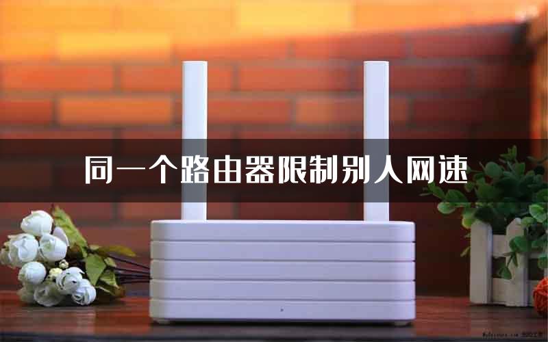 同一个路由器限制别人网速