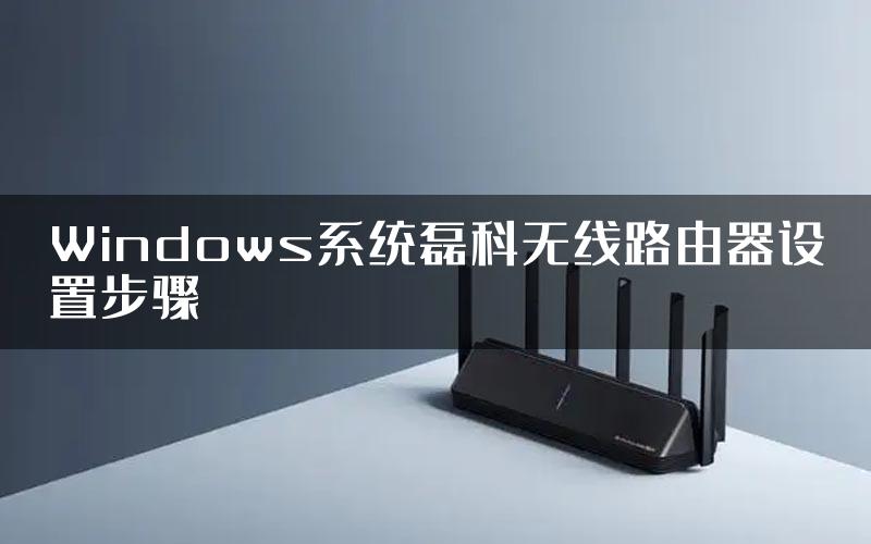 Windows系统磊科无线路由器设置步骤