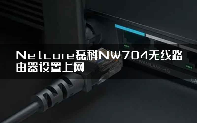 Netcore磊科NW704无线路由器设置上网
