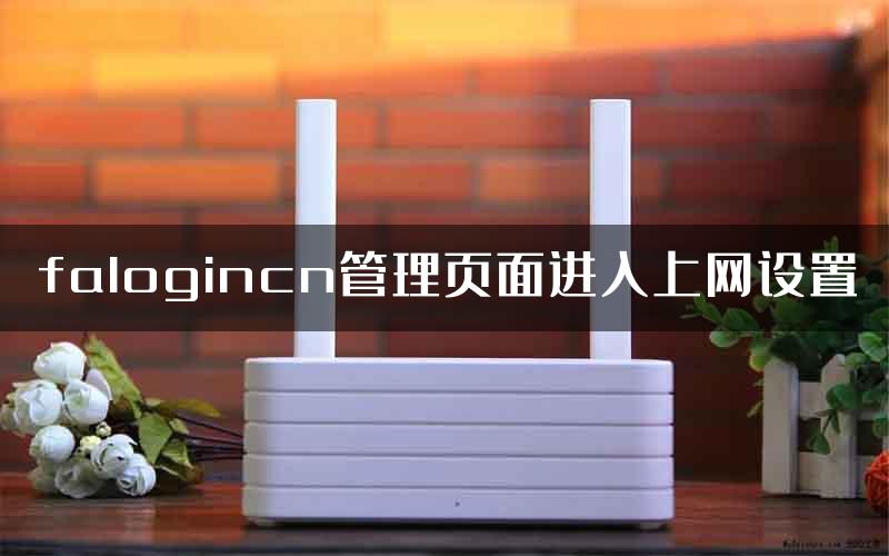 falogincn管理页面进入上网设置