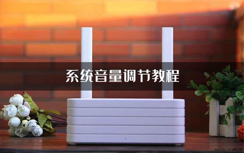 系统音量调节教程