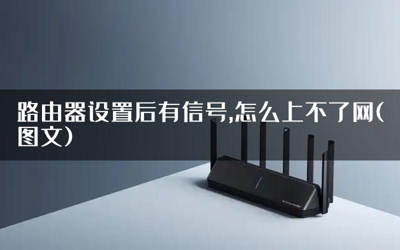路由器设置后有信号,怎么上不了网(图文)