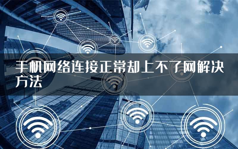 手机网络连接正常却上不了网解决方法