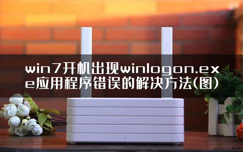 win7开机出现winlogon.exe应用程序错误的解决方法(图)