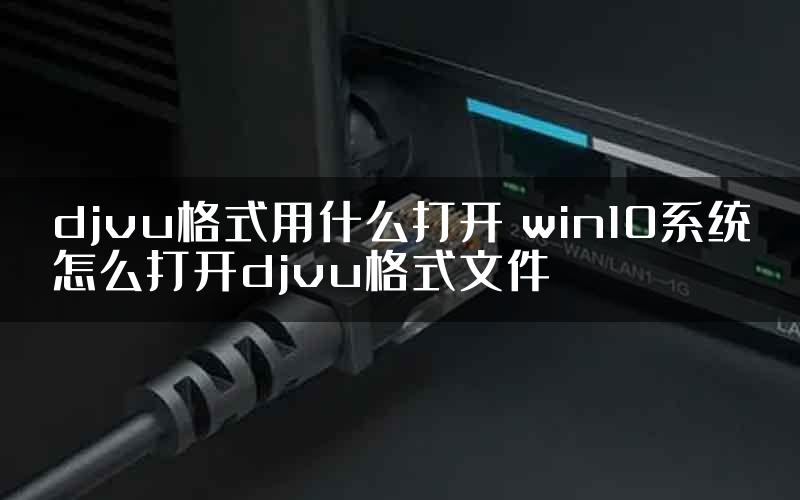 djvu格式用什么打开 win10系统怎么打开djvu格式文件
