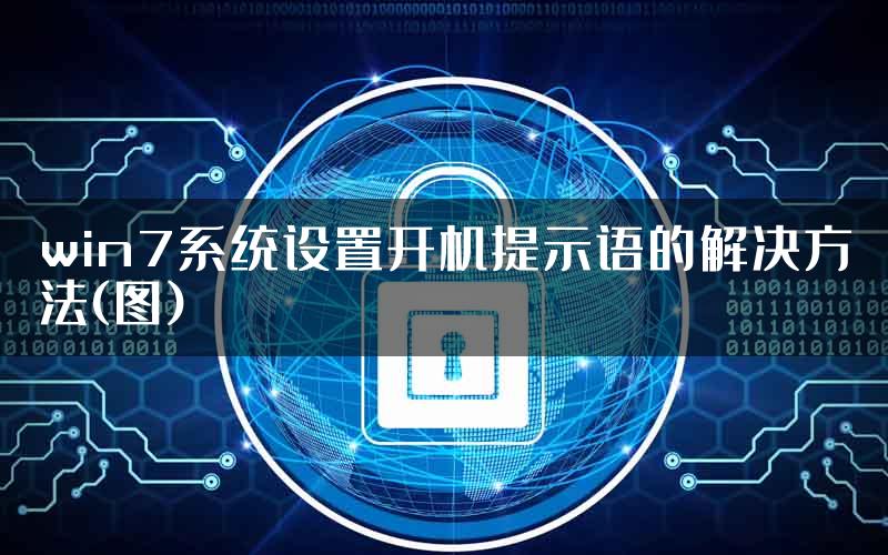 win7系统设置开机提示语的解决方法(图)