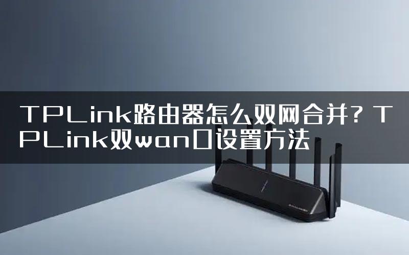TPLink路由器怎么双网合并? TPLink双wan口设置方法