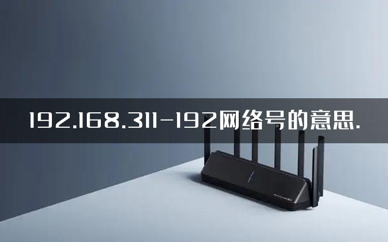 192.168.311-192网络号的意思.