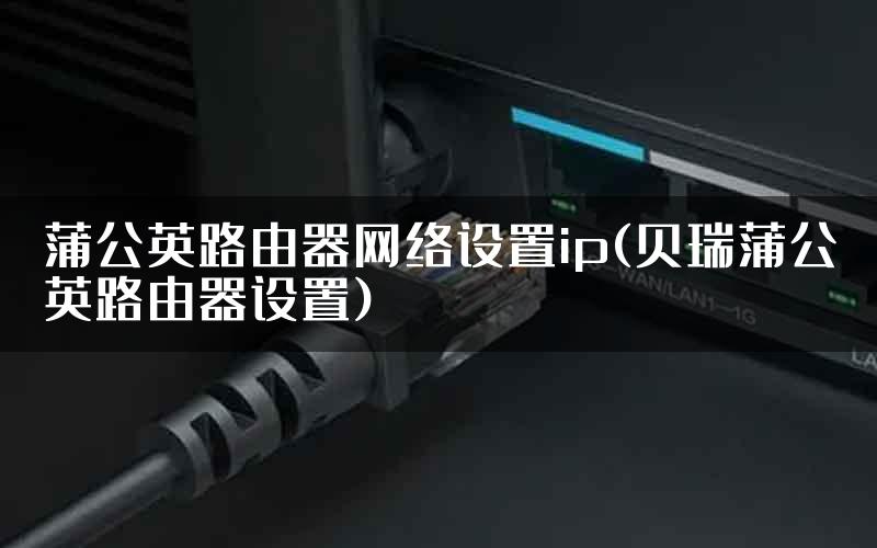 蒲公英路由器网络设置ip(贝瑞蒲公英路由器设置)