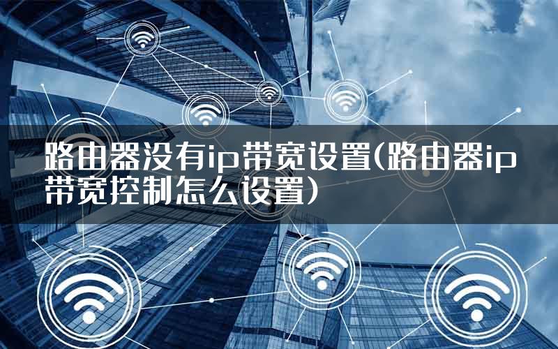 路由器没有ip带宽设置(路由器ip带宽控制怎么设置)