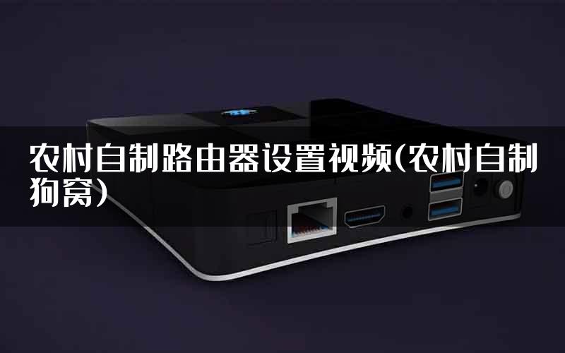 农村自制路由器设置视频(农村自制狗窝)
