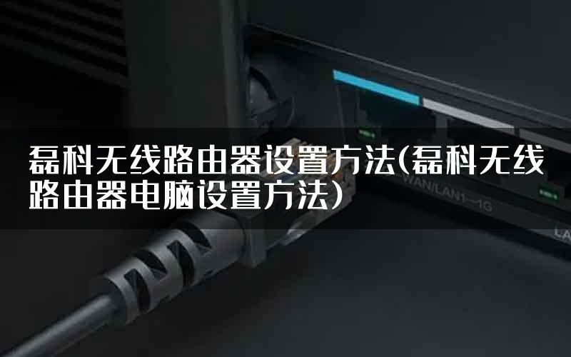 磊科无线路由器设置方法(磊科无线路由器电脑设置方法)