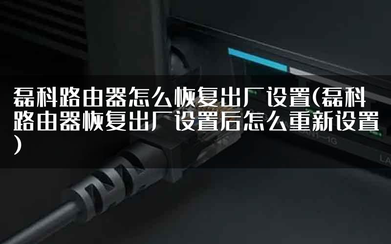 磊科路由器怎么恢复出厂设置(磊科路由器恢复出厂设置后怎么重新设置)