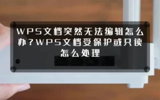 WPS文档突然无法编辑怎么办？WPS文档受保护或只读怎么处理